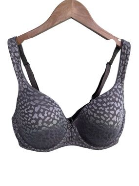 Soma Animal Print Full Coverage Bra 34DD Taupe Gray Molded Cup Underwire